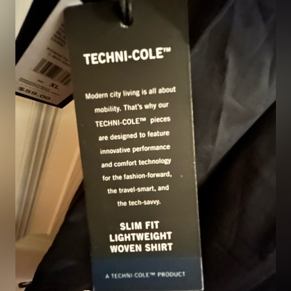 NWT Kenneth Cole woven black button down shirt. Size XL - Picture 4 of 4